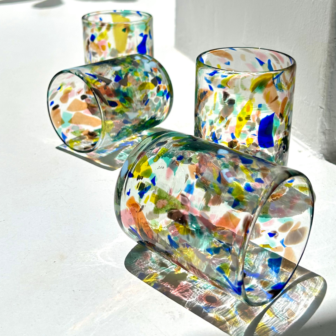 Mundgeblasene bunte Terrazzo Glaeser - By Native