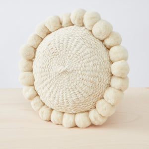 Small Pom Pom cushion pure new wool A great eye-catcher on your sofa or in your favorite chair.