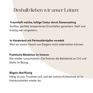 Text Image "Deshalb lieben wir unser Leinen"