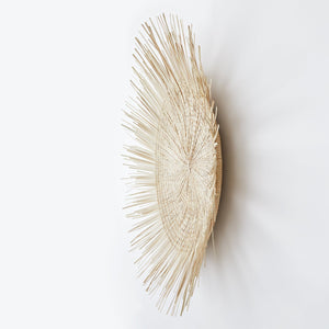 BY NATIVE - hand-woven wall decoration "Sun Plate", Large, side view.