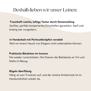 Stonewashed linen fitted sheet, gray striped - By Native