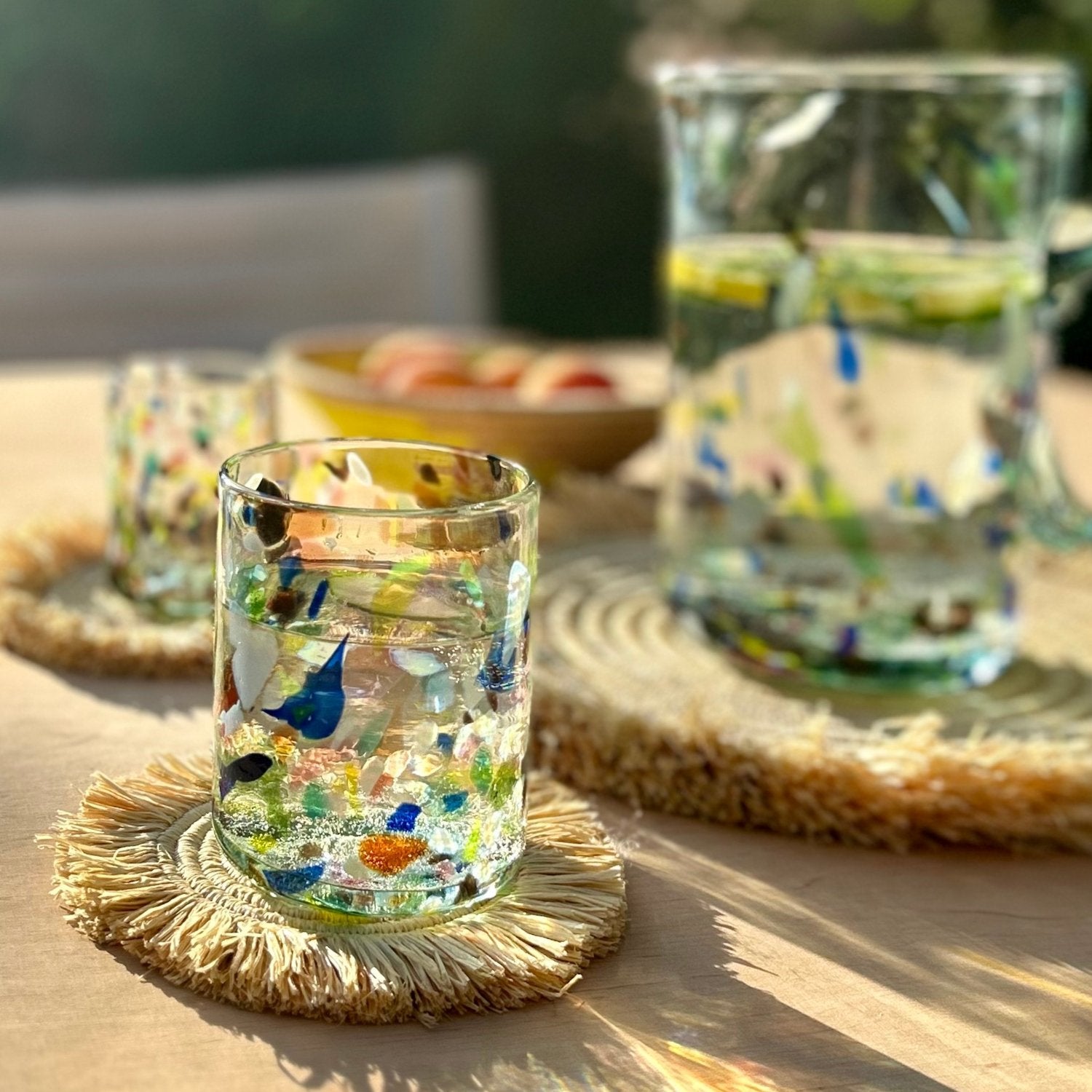 Großes Glas 4er-Set Terrazzo und Karaffe - By Native
