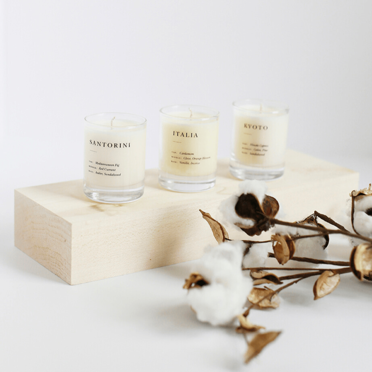 Mini - Scented candle set Santorini, Italia & Kyoto - By Native