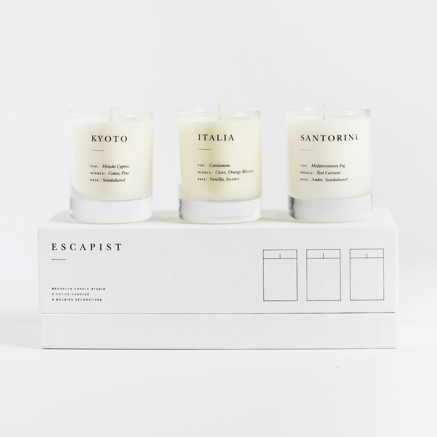 Mini - Scented candle set Santorini, Italia & Kyoto - By Native