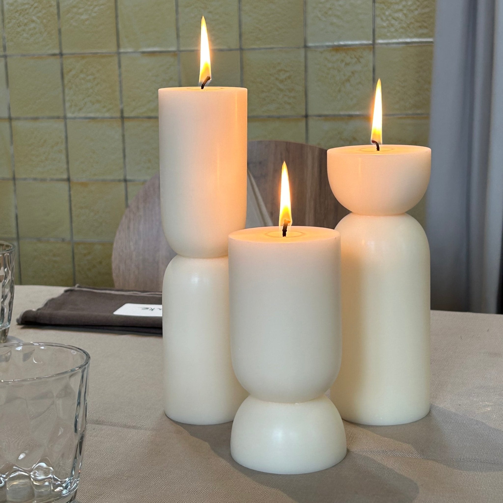 Pillar candle Organic S, natural white, Originalhome - By Native