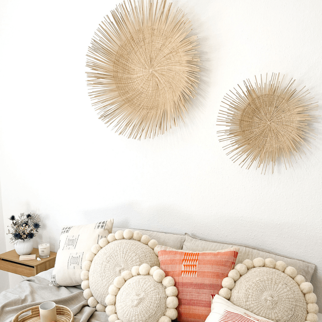 Salta Pom Pom Cushion Round, Mood Image - By Native
