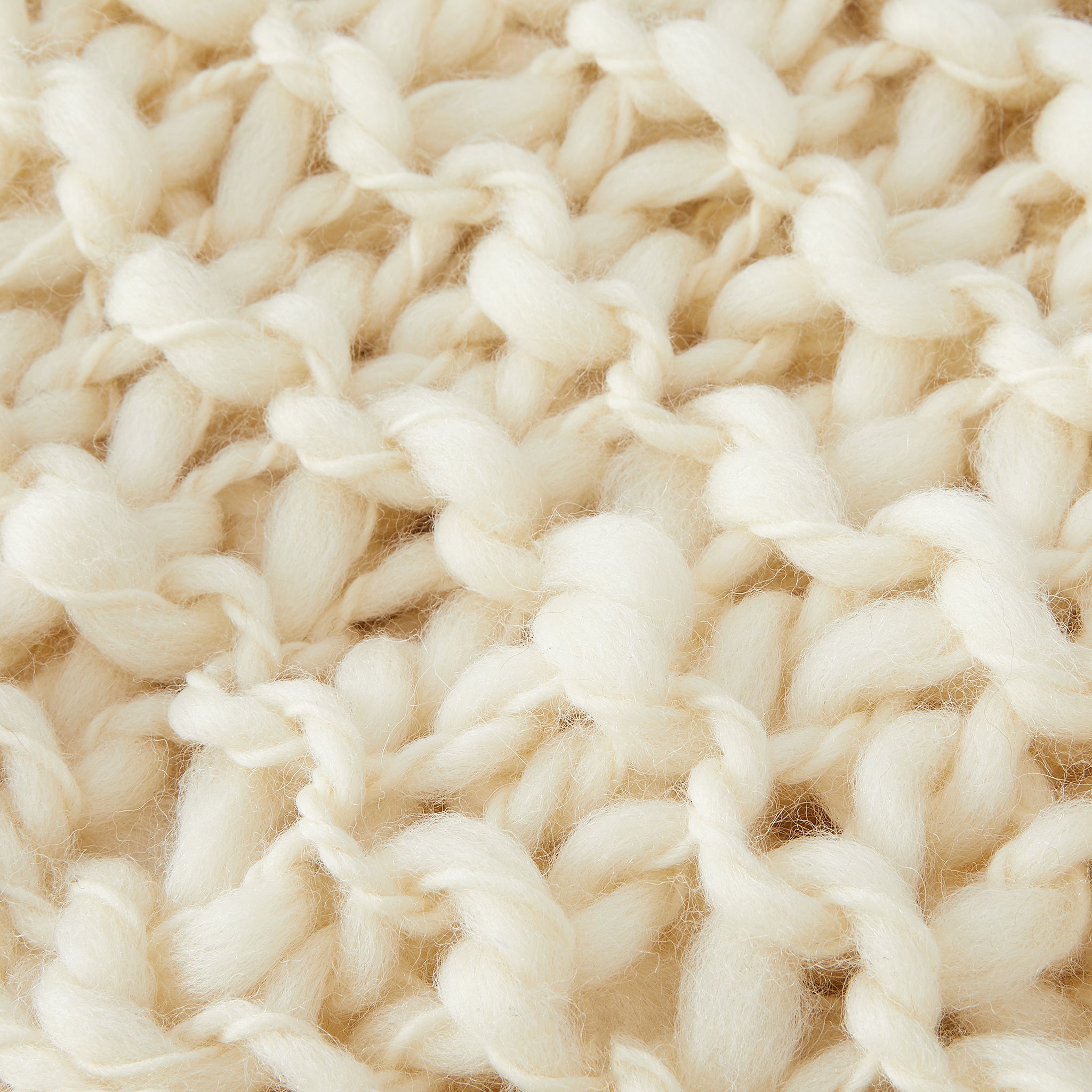 Handgewebte Merino Wolldecke Animaná  Detailaufnahme der weichen,  einzigartige Textur 