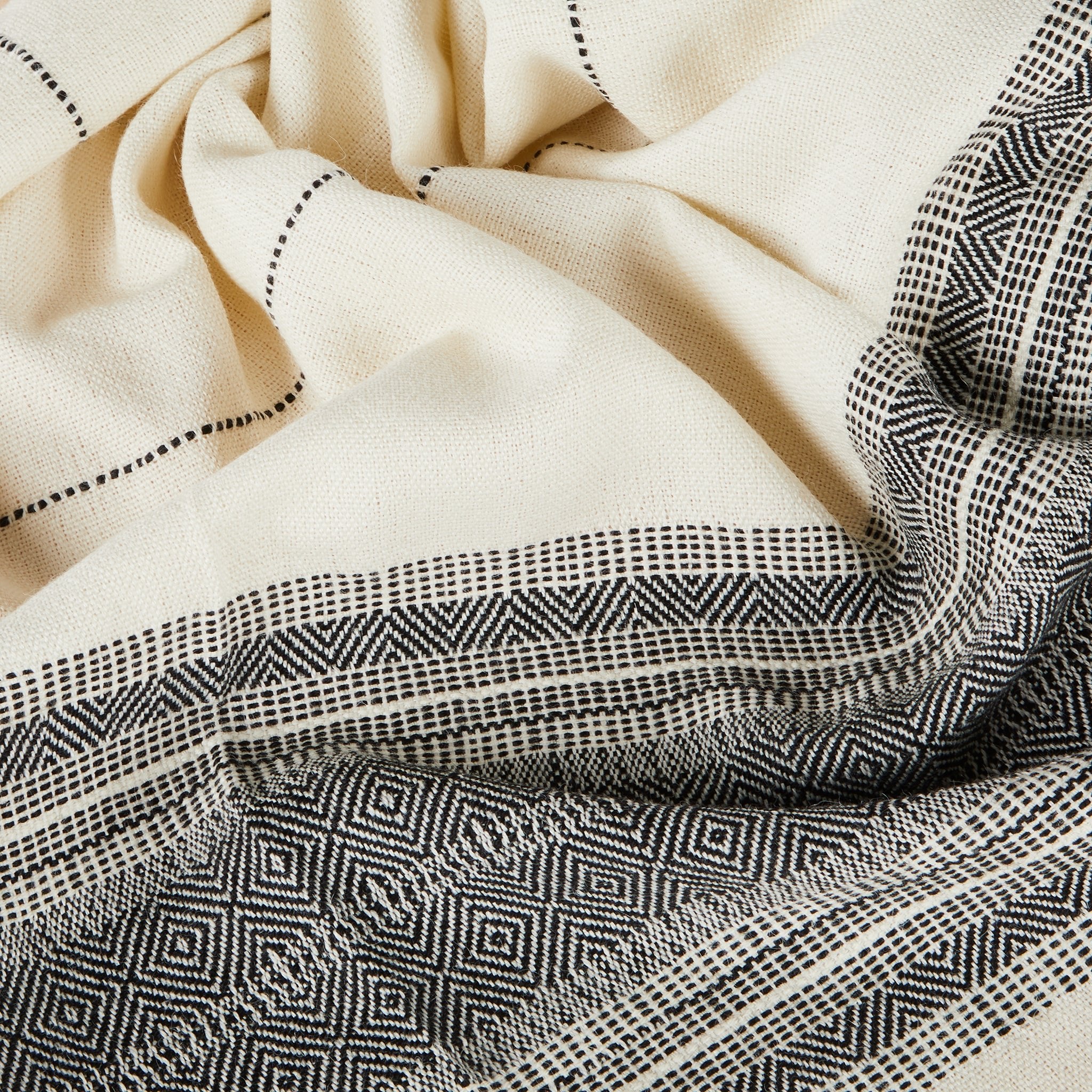 Handgewebte Alpakadecke Coya Detail.