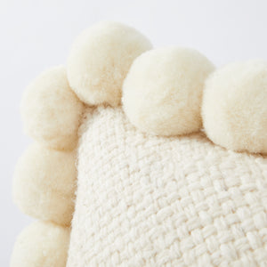 Detail BY NATIVE Pom Pom cushion "Salta" rectangle, 100% virgin wool
