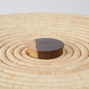 Wäschekorb Deckel mit Mahagony Detail