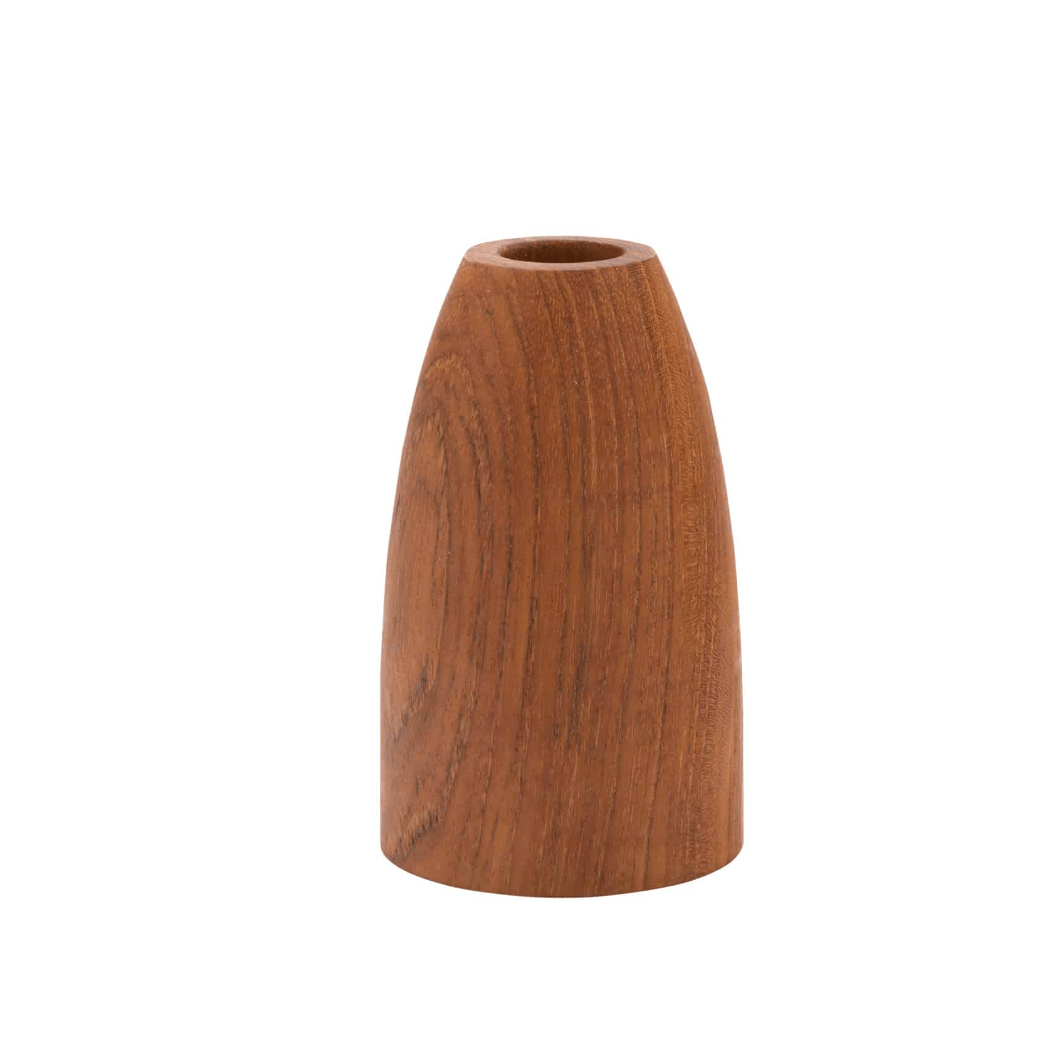 Conical Recycled Teak Candlestick, Large - By Native