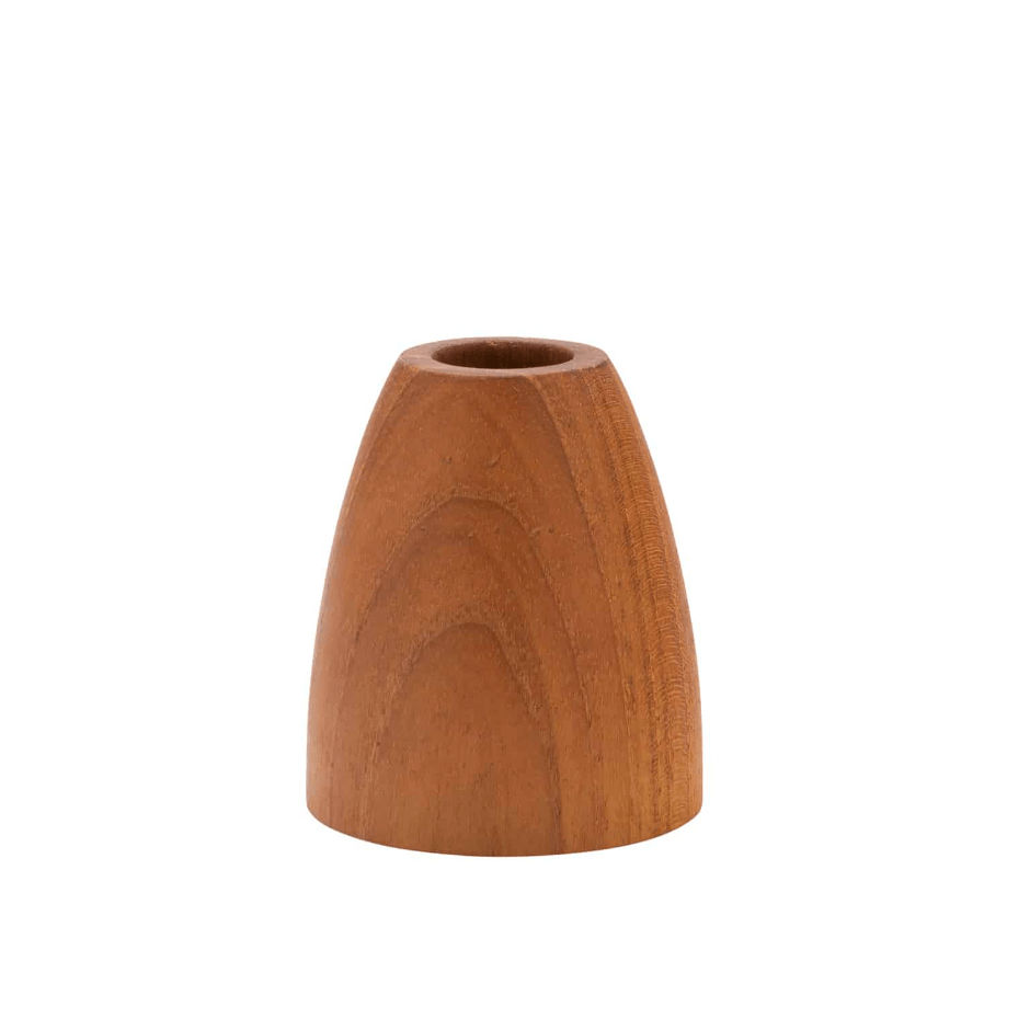 Conical Recycled Teak Candlestick, Medium - By Native