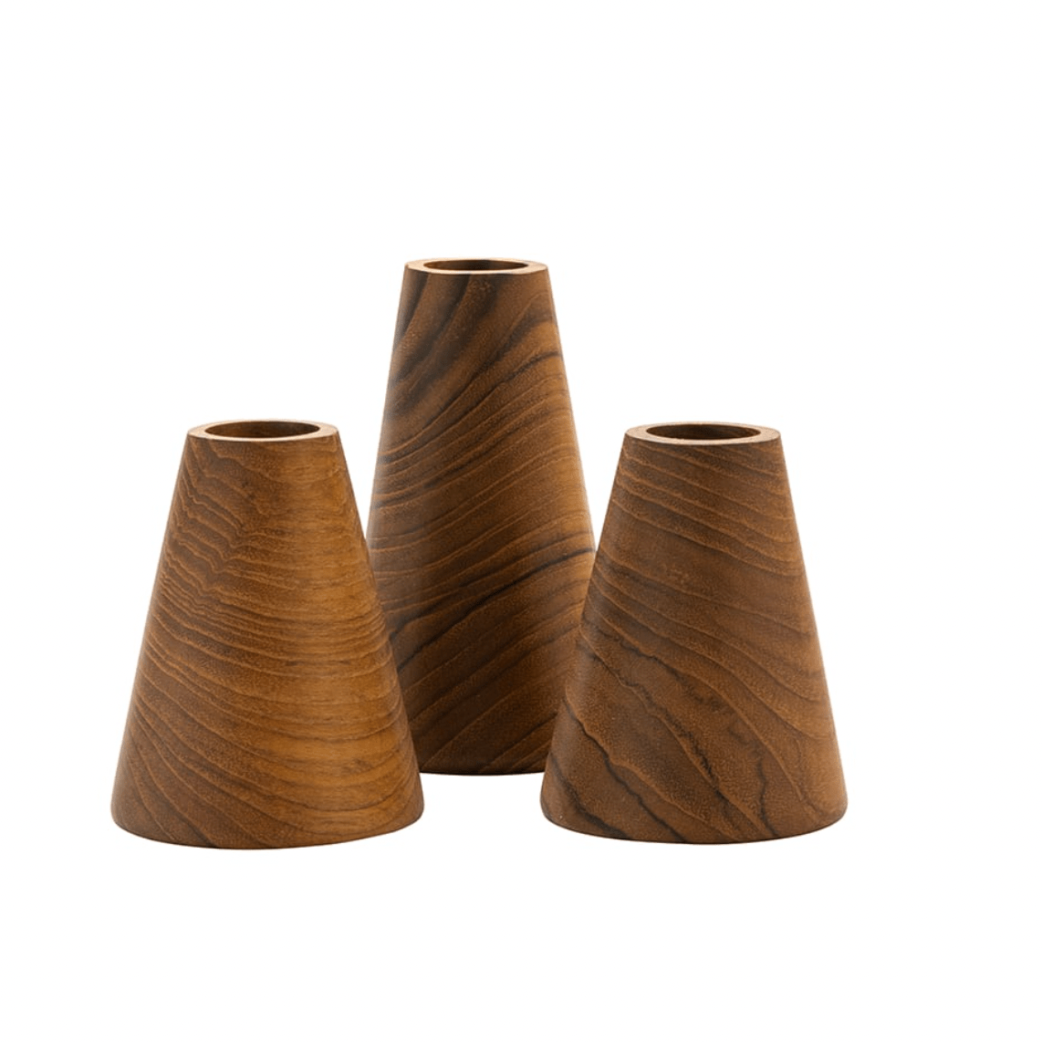 Kerzenständer Triangle aus recyceltem Teakholz, Medium - By Native