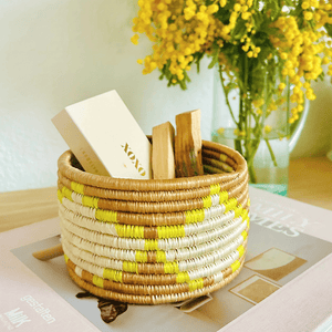 Small wicker bowl light green - By Native