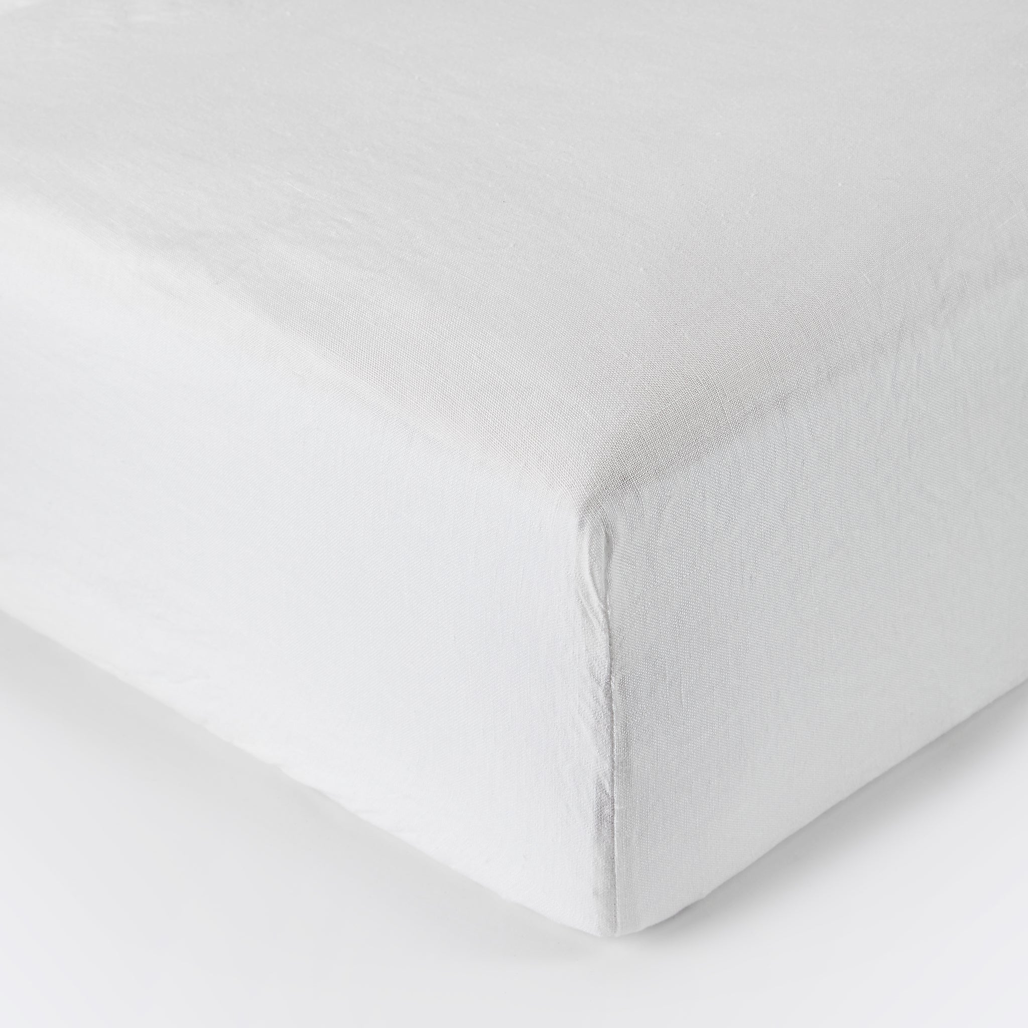 Spannbettlaken aus Leinen, weiss - By Native