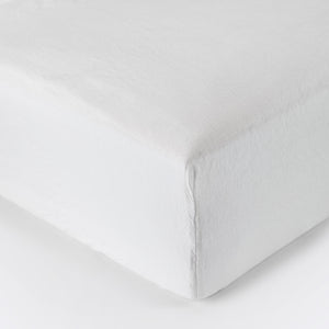 Spannbettlaken aus Leinen, weiss - By Native