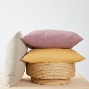 Stonewashed linen pillowcases in mauve, nature and honey - By Native