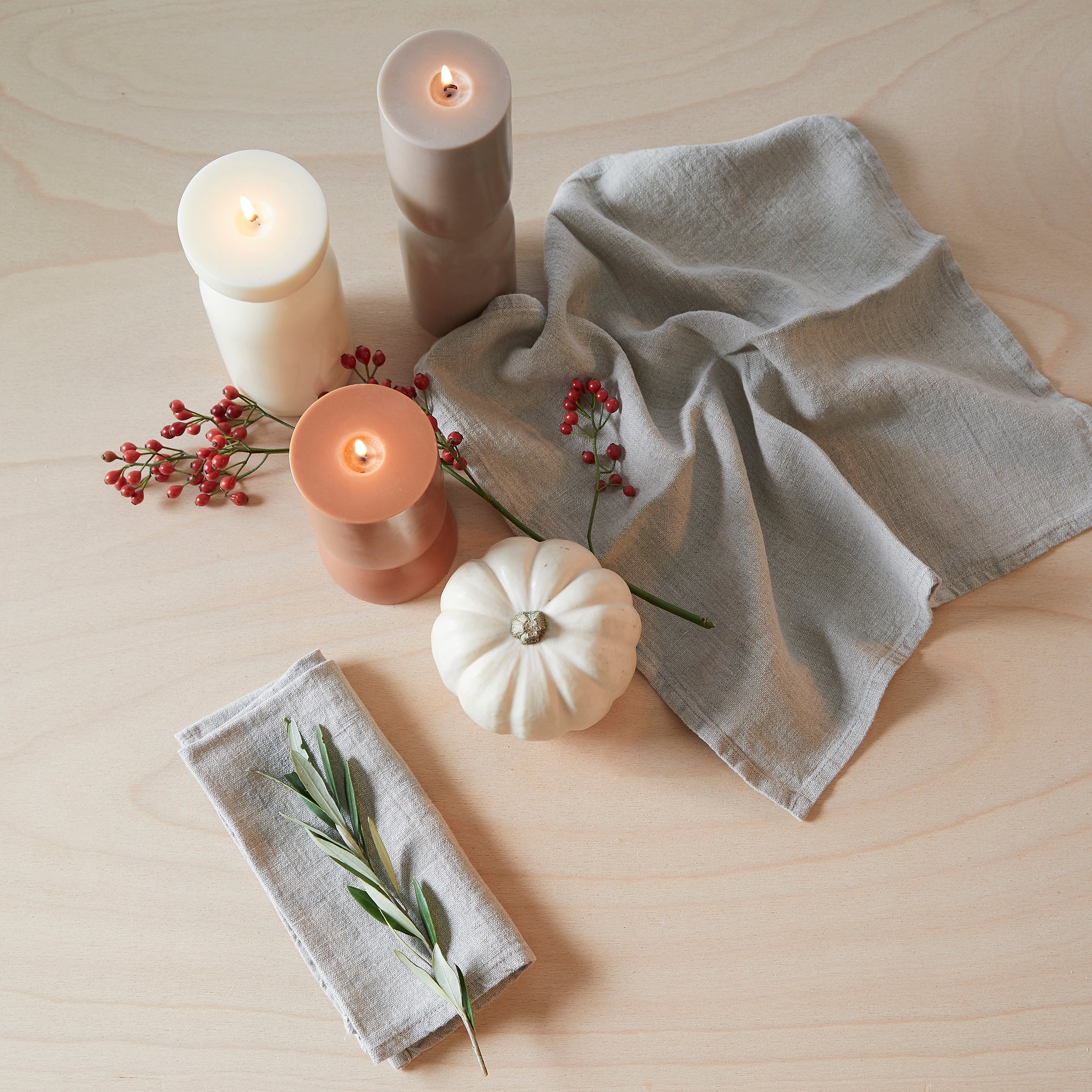 Pillar candle Organic L, Clay, Originalhome - By Native