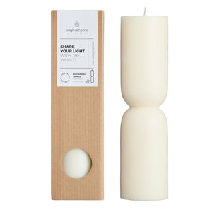 Pillar candle Organic L, natural white, Originalhome - By Native