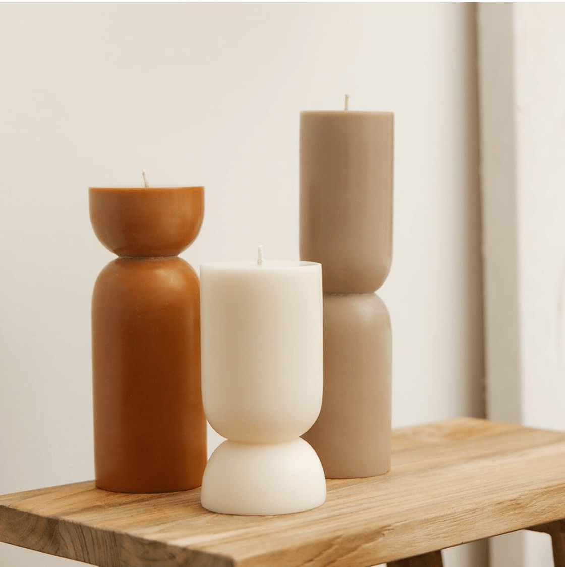 Stumpenkerze Organic M, Cognac, Originalhome – By Native