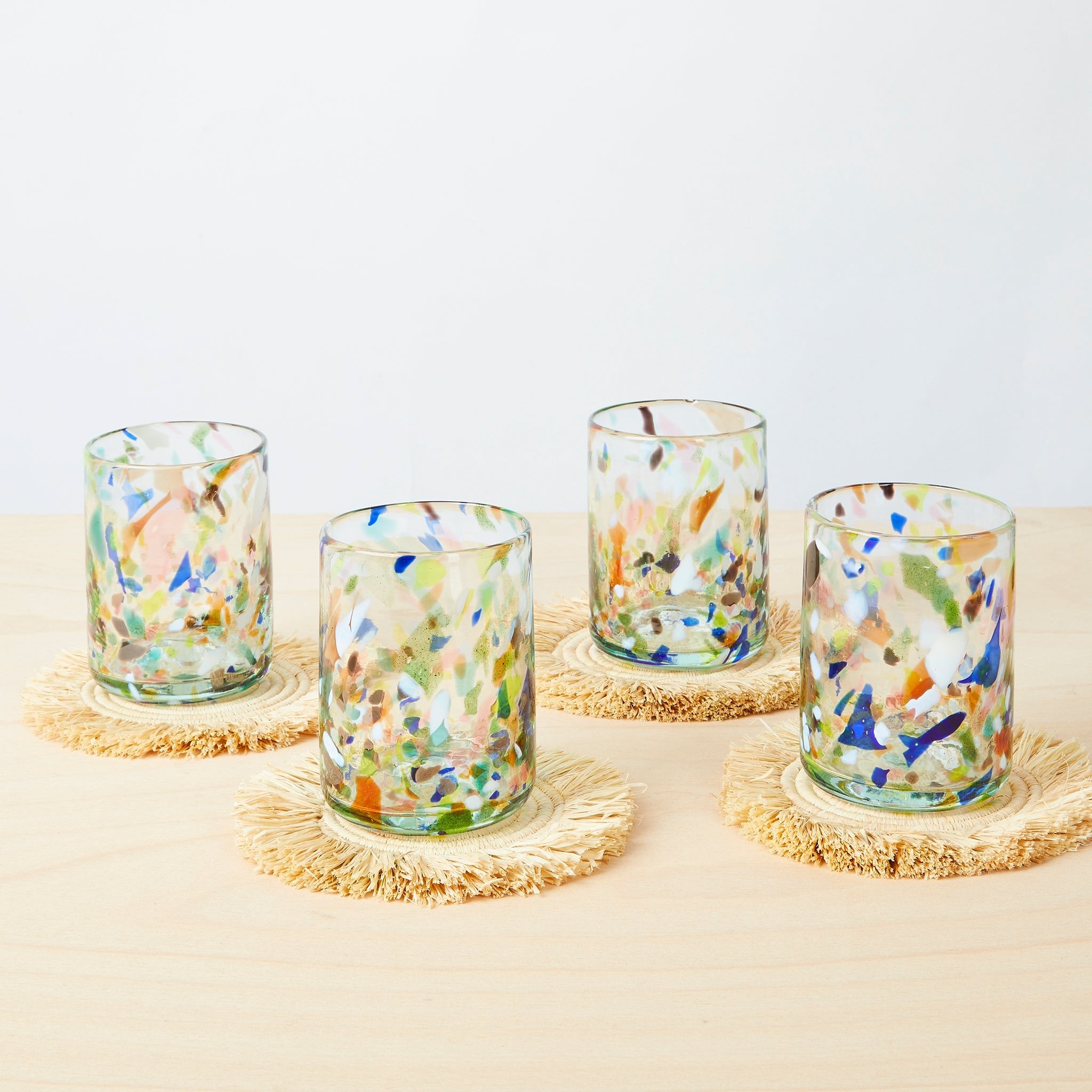 Terrazzo drinking glasses set of 4, L - By Native